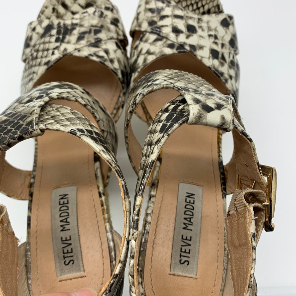 Steve Madden Kloudd Wedge Snake Print Sandals - image 8